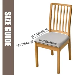 Superp Stolar>6 st matstolsöverdrag för vattentät sits PU läder sitsöverdrag för stolar sitskuddeöverdrag, ljusgrå