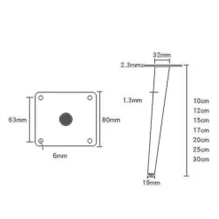 Soffbord>4 st möbel lutande kon stöd soffa fötter, soffbord TV-skåp fötter (matt svart 10 cm) 10CM