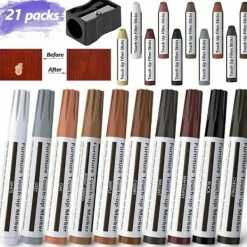 Stolar>21 st Möbel Reparations Pennor Multi-Användning Filtpenna Möbel Reparations Kit för Fläckar, Repor, Trägolv, Bord med Penna Spetsslipare