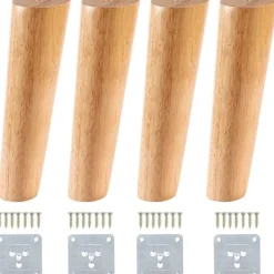 Skåp>4 st möbelben i trä, 20 cm massiva trämöbelben, snedställda trämöbelben för soffa, byrå och skåp i mitten av århundradet