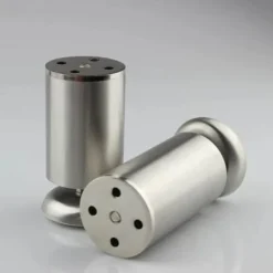 Skåp>4 st Möbelfötter i rostfritt stål för köksskåp, runda fötter, 50 x 80 mm, gummimatta, säkra och tysta