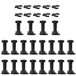 Skåp>20 st Möbelfötter Justerbara Skåpsfötter Benenhet Skåpsben med Plattklämmor för Kök Ba-FM-