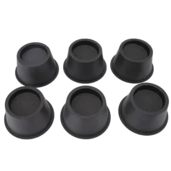 Sängar>6 st möbelhöjare runda plastmöbler lyfthöjare för sängbordssoffa svart 2,8 tum