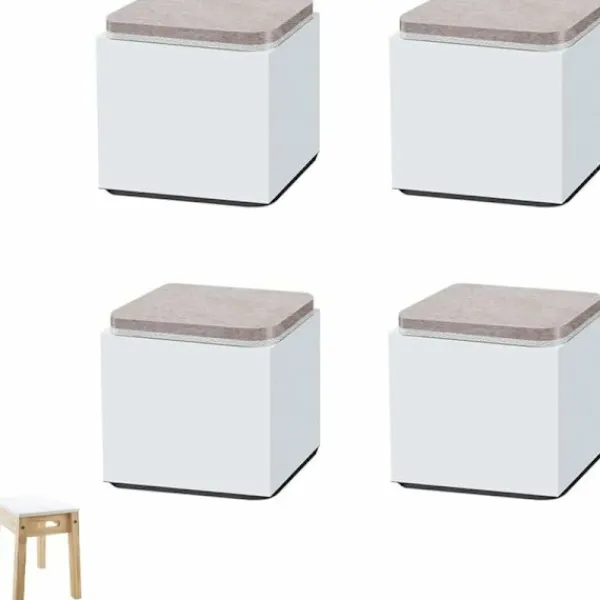 Sängar>4 st möbelhöjare, sängbenshöjare, sänghöjare, stålmöbelhöjare, för soffbord, skåp, soffor, möbler, sidobord (vit), 60X52mm