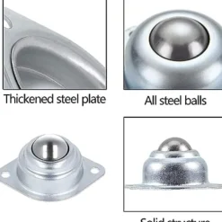 Kontorsmöbler>6 st Möbelhjul Platt Kulrulle Lager Kulhjul Monterad Kulöverföringslager 2 Hål Enheter för Möbler Bagage Glidande Vagn Transportör Rulle Kraftförs