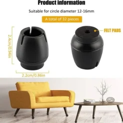 Stolar>32 st möbelskydd för ben, silikonstolsbensskydd, stolsbensskydd med filtdynor, silikonstolsbensskydd