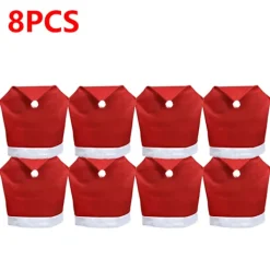 Stolar>1-10 st Non-woven cover Juldekoration för hemmabord Middag Stol Ryggdekor Nyår Festtillbehör Xmas Navidad 8PCS
