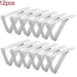 Matgrupper>12 st Rostfritt Stål Utomhus Camping Bröllop Fest Bordsduk Hållare Clip Clamp