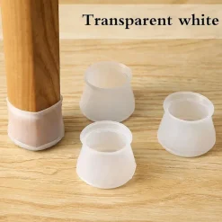 Stolar>36 st Runda Silikonbordstolsfötter (vita)