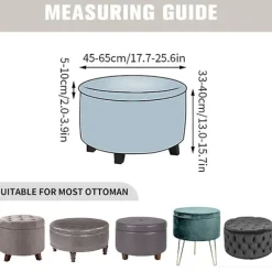 Sittpuffar>2 ST Runt ottomanöverdrag Förvaring ottomanöverdrag GRÅTT Grå