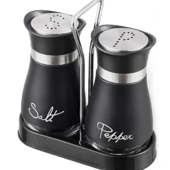 Matgrupper>1 st Salt- och pepparströare set, Salt- och pepparkar med klar glasbotten, Salt- och pepparströare för kök BBQ (Svart)