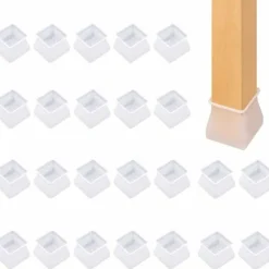 Stolar>24 st silikon stolskydd, stolskydd, fyrkantiga bordsben, förhindrar repor, buller och skador, hållbara och mjuka fyrkantiga stolsben