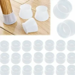 Stolar>24 st Silikonskydd för stolsben, möbelskydd för bord, halkfria möbelfotsskydd, transparenta, 28-45 mm