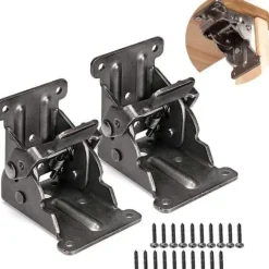 Balkongmöbler>2 st självlåsande gångjärn, fällbara stödbenbeslag, hörnförstärkning för fällbara ben fällbar arbetsbänk, med 20 st skruvar KLB