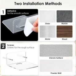 hhu Hyllor>4 st Små Akrylhyllor Väggmonterade Hyllor Liten Vägg{HH}