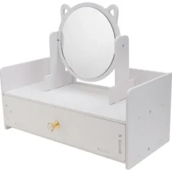 Sminkbord>1 st Sminkspegel för skrivbord med förvaringslåda, sminkspegel för flickor