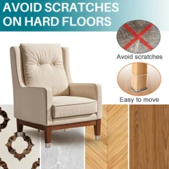 Stolar>24 st Stolsbensgolvskydd Fyrkantiga, Silikon Filt Möbelbenskydd Hattar Skydd för Hårda Golv (Passar: 26-38mm)