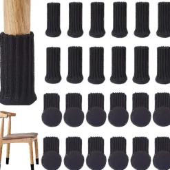 DMstore Stolar>24 st Stolskydd Möbelskydd Halksäkra Elastiska Stolsbensstrumpor, Stickade (FMY)
