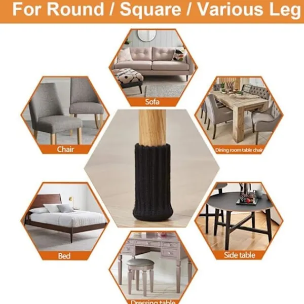 Selected deals Stolar>24 st Stolsstrumpor Möbelstrumpor Halkfria Elastiska Stolsbensstrumpor Skydd, Stickade