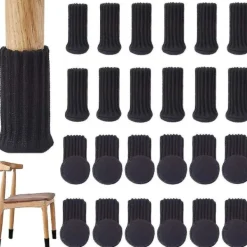 Stolar>24 st Stolsöverdrag Möbelskydd Halkfria Elastiska Stolsbensstrumpor, Stickade