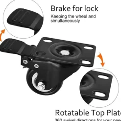 Balkongmöbler>4 st Strandvagnshjul, 360 Graders Hjul Transport Hjul Dubbla Hjul med 4 Bromsar Kraftiga Hjul Lämpliga för Strandstolar, Möbler