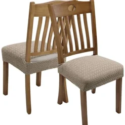 Stolar>4 st Stretch Jacquard stolskydd Matstol Stolskydd, Avtagbar och tvättbar (med ryggband)