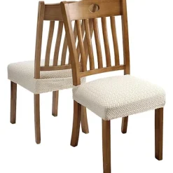 Stolar>4 st Stretch Jacquard Stolsöverdrag Avtagbara och Tvättbara (med Ba