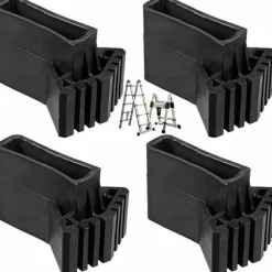 Stolar>4 st svarta stegfotsskydd, förlängningsstegfot, halkfri gummikudde