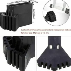 Stolar>4 st svarta stegfotsskydd, förlängningsstegfot, halkfri gummikudde