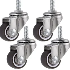 Stolar>4 st Svänghjul, 25mm Stam Möbelhjul i M615, Svängbara Gummihjul, För Vagnar, Trolley, Spjälsäng, Skåp, Bord, Lastning