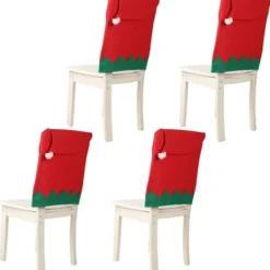 Stolar>4 st tomtebordsstolöverdrag tomteluva juldekoration