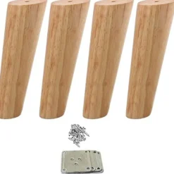 Stolar>4 st Trämöbelfötter Avsmalnande Soffben Massiva Trämöbelfötter 12cm