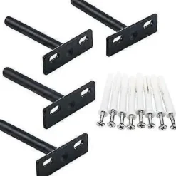 Hyllor>4 st 4-tums Flytande Hyllkonsoler 10mm Väggmonterad Hylla Osynlig Konsol Dolda Hyllkonsoler Med 8 Skruvar Och 8 st 60mm Expansionsrör PLAY