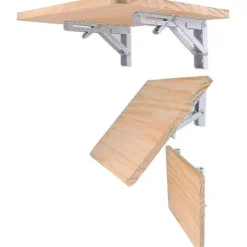 Småbord>2 st Vikbara Hyllkonsoler, DIY Väggmonterat Vikbord Gångjärn, Spara Bänkplats-YuJia