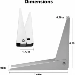 AIZHENCHEN Hyllor>2 st Vikbara Väggfästen, Hyllfästen Hyllstöd Metall Vikbart Fäste Garagefäste DIY Vikbar Hylla, Vit 8"/200mm