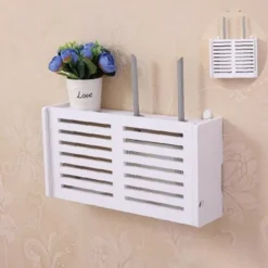 Skåp>1 st Wifi-förvaringsbox Router Hylla Vardagsrum Vägg Träfäste