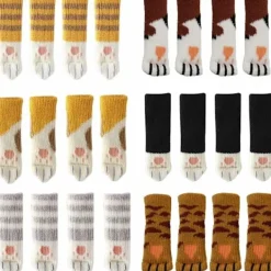 Stolar>24 Söta Kattfot Stolsstrumpor Stolsbensskydd Golvskydd Anti-Repor Anti-Ljud 24 ST (6 set)