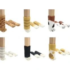 Stolar>24 Söta Kattfot Stolsstrumpor Stolsbensskydd Golvskydd Anti-Repor Anti-Ljud 24 ST (6 set)