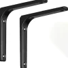 Hyllor>2 STK Kraftiga L-formade Hyllkonsoler, 150x125mm, Svarta Vägghyllstöd med Skruvar