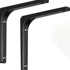 Hyllor>2 STK Kraftiga L-formade Hyllkonsoler, 150x125mm, Svarta Vägghyllstöd med Skruvar