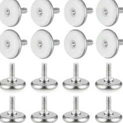 Stolar>30 ställbara jackfötter i plast och metall med mutter M6*15*30mm, vita