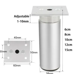 Stolar>4 st/set Metallben Möbelben SVARTA 6 CM 6cm