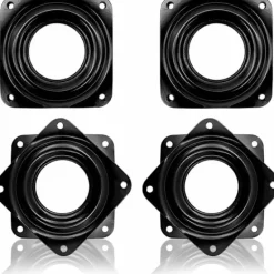 Balkongmöbler>4 stycken fyrkantig svängskiva vridskiva lager rullsvängplatta metall vridbar platta fyrkantig vridbar skivspelare (svart)