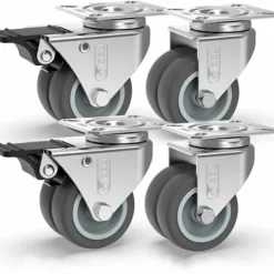 Balkongmöbler>4 Svängbara Hjul för Möbler 400KG 50mm med Broms och Utan Broms Industriella Transporthjul