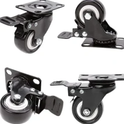 Balkongmöbler>4 svängbara hjul med bromsar 50mm gummihjul Kapacitet 400kg