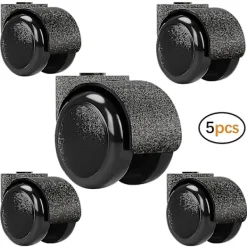 Kontorsmöbler>2 tum svart tyst stjälklös caster - ersättningsstolar för kontorsstolar - möbelhjul - 5 st