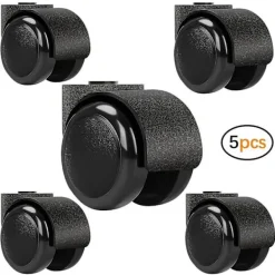 Kontorsmöbler>2 tums svart tyst stamfri hjul - Ersättningshjul för kontorsstolar - Möbelhjul - 5 st