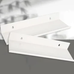 Hyllor>2 Vita Vägghyllor, Flytande Vägghyllor Kompatibla Sovrum, Badrum, Kök, Vardagsrum, Kontor (30CM, Vit)