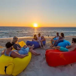 Sittsäckar>Air Bean uppblåsbar liggstol/liggsäck för strand, trädgård eller festival Svart