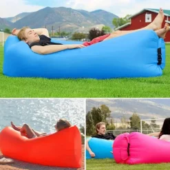 Sittsäckar>Air Bean uppblåsbar solstol/liggsäck för strand, trädgård eller festival Svart